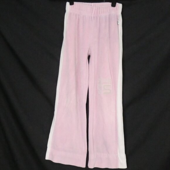 BONGO | medium | Pink Velour Sweatpants | Side White Stripes | 4 Grey Star Back - Picture 1 of 16
